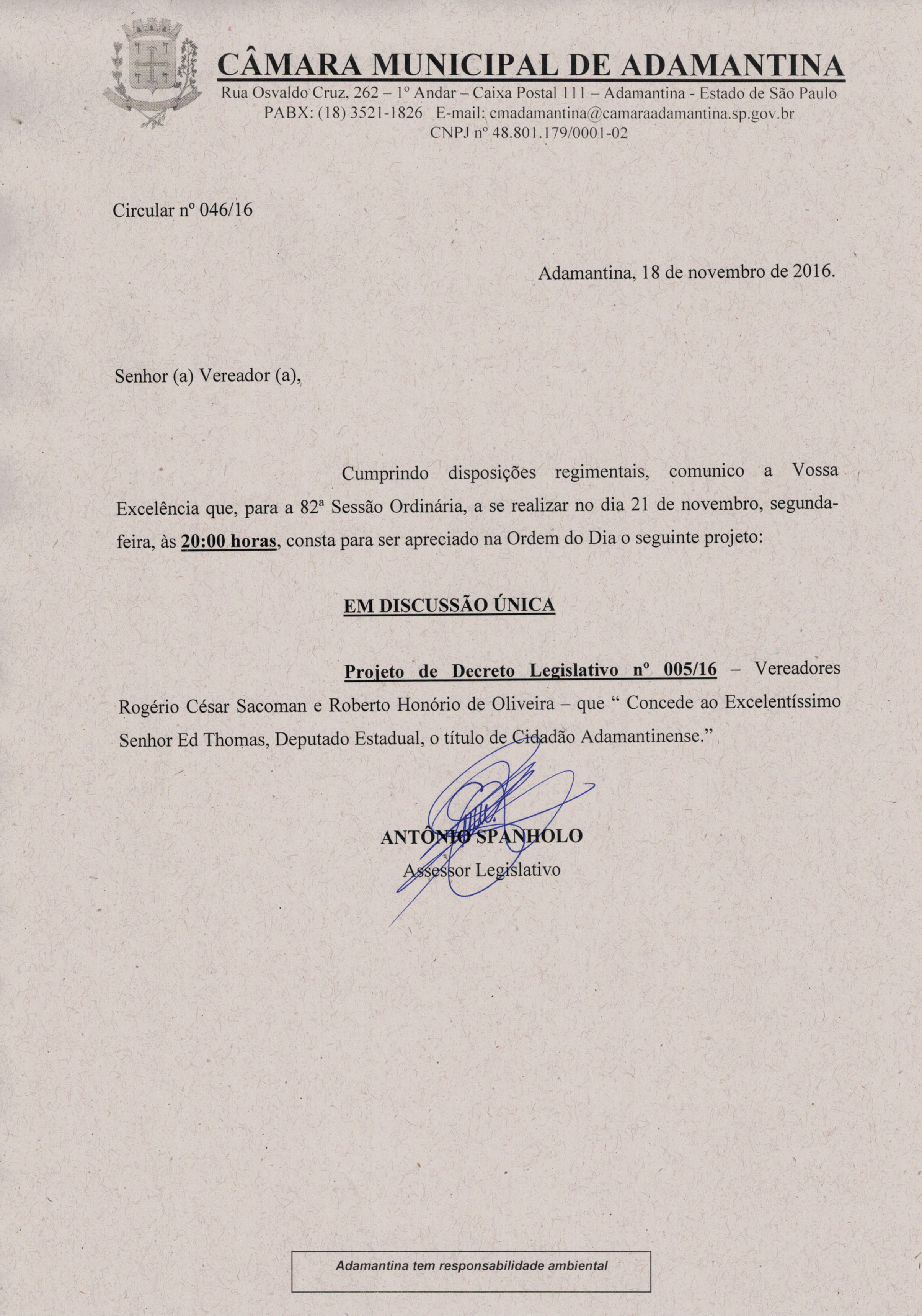 82º Sessão Ordinária