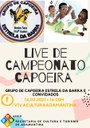 Cultura promove Live de Capoeira neste domingo(14) Cultura promove Live de Capoeira neste domingo(14)