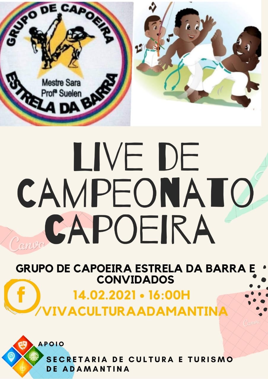 Cultura promove Live de Capoeira neste domingo(14)