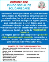 Fundo Social de Solidariedade de Adamantina está recebendo doações para cestas básicas que serão distribuídas para famílias do município