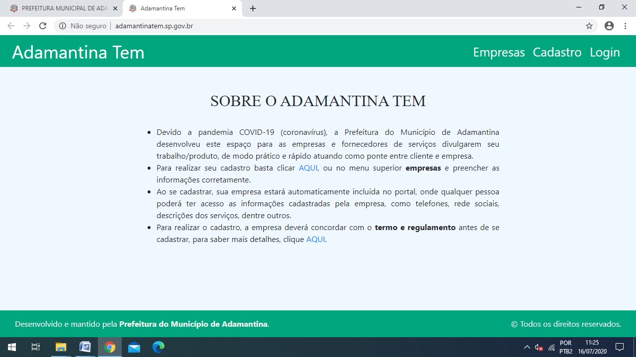 Prefeitura de Adamantina lança o Portal “Em Adamantina Tem”